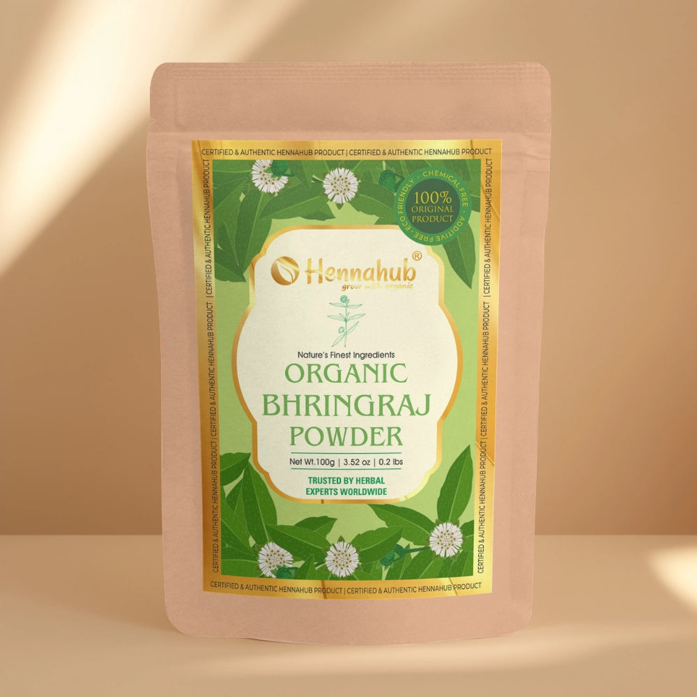 Hennahub Gold Bhringraj Powder for Hair, Eclipta Alba | Double Filtered 100g