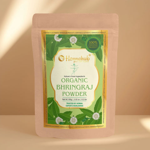 Hennahub Gold Bhringraj Powder for Hair, Eclipta Alba | Double Filtered 100g Hennahub Gold Bhringraj Powder for Hair, Eclipta Alba | Double Filtered 100g