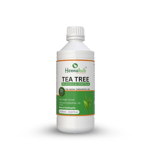 Pure Tea Tree Essential Oil 1000ml Pack | Free 1 Kg BAQ Henna Powder | Purity 95% | For Henna Artist