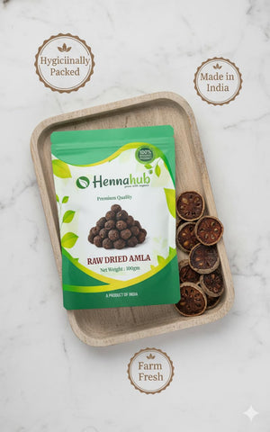 Hennahub Whole Dried Raw Amla (Sabut) 100gm Pack | 100% Natural Sun-Dried Indian Gooseberry