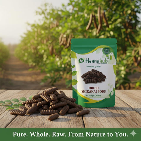 Hennahub Dried Raw Sabut Shikakai Pods 100gm | Whole Ayurvedic Hair Care Herb | Natural Conditioner for Hair Fall & Dandruff Contro