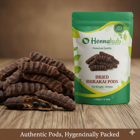 Hennahub Dried Raw Sabut Shikakai Pods 100gm | Whole Ayurvedic Hair Care Herb | Natural Conditioner for Hair Fall & Dandruff Contro