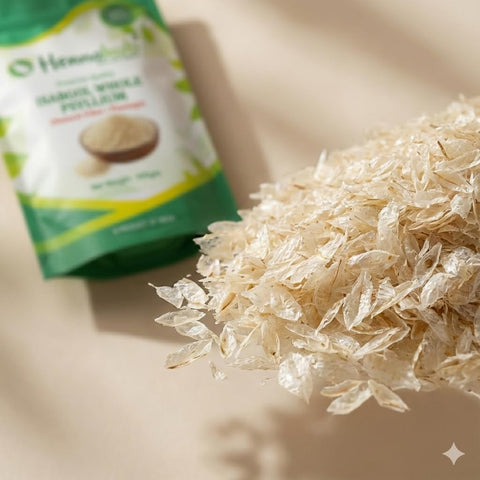 Hennahub Isabgol Bhusi 100gm (Food Grade) | Whole Psyllium Husk / Ispaghula / Plantago ovata Husk | Natural Dietary Fibre for Smoothies, Shakes & Daily Wellness Drinks