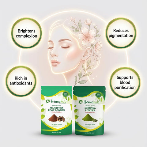 Hennahub Women’s Complete Wellness Combo | Shatavari, Ashwagandha, Safed Musli, Moringa & Manjistha Powder | Pack of 5 x 100g | Hormonal Balance, Energy, Skin Glow & Daily Nutrition | Ayurvedic Women Care