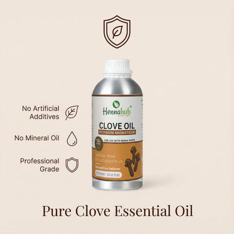 Pure Clove Essential Oil 1000ml Pack, Purity 95% | For Henna Artist
