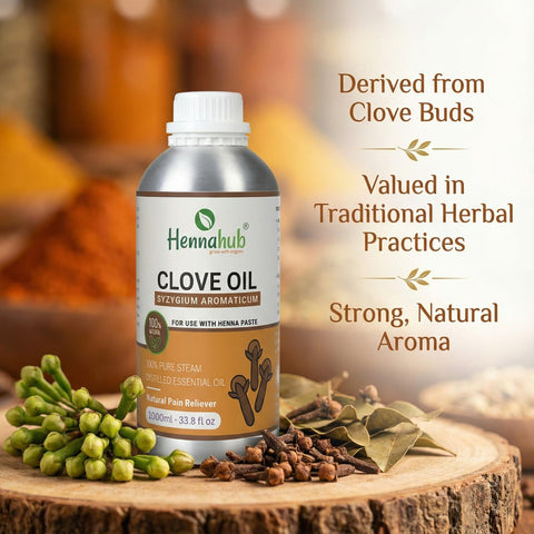 Pure Clove Essential Oil 1000ml Pack, Purity 95% | For Henna Artist