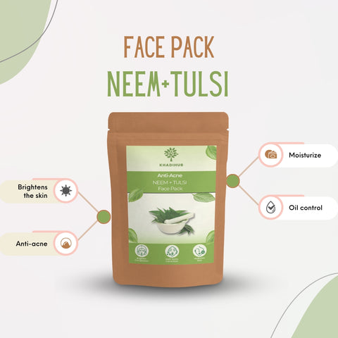 Neem-Tulsi Face Pack, Locks Moisture in Skin. Best for Dry & Flaky Skin