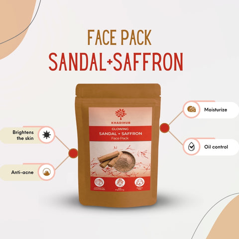 Sandal-Saffron Face Pack, Mattifies Skin | Balances Skin Oils | Removes Impurities