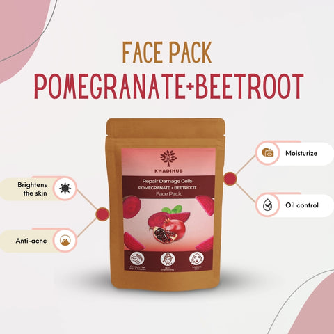 Pomegranate-Beetroot Mix Face Pack, Prevents Pigmentation, Blemishes & Uneven Skin